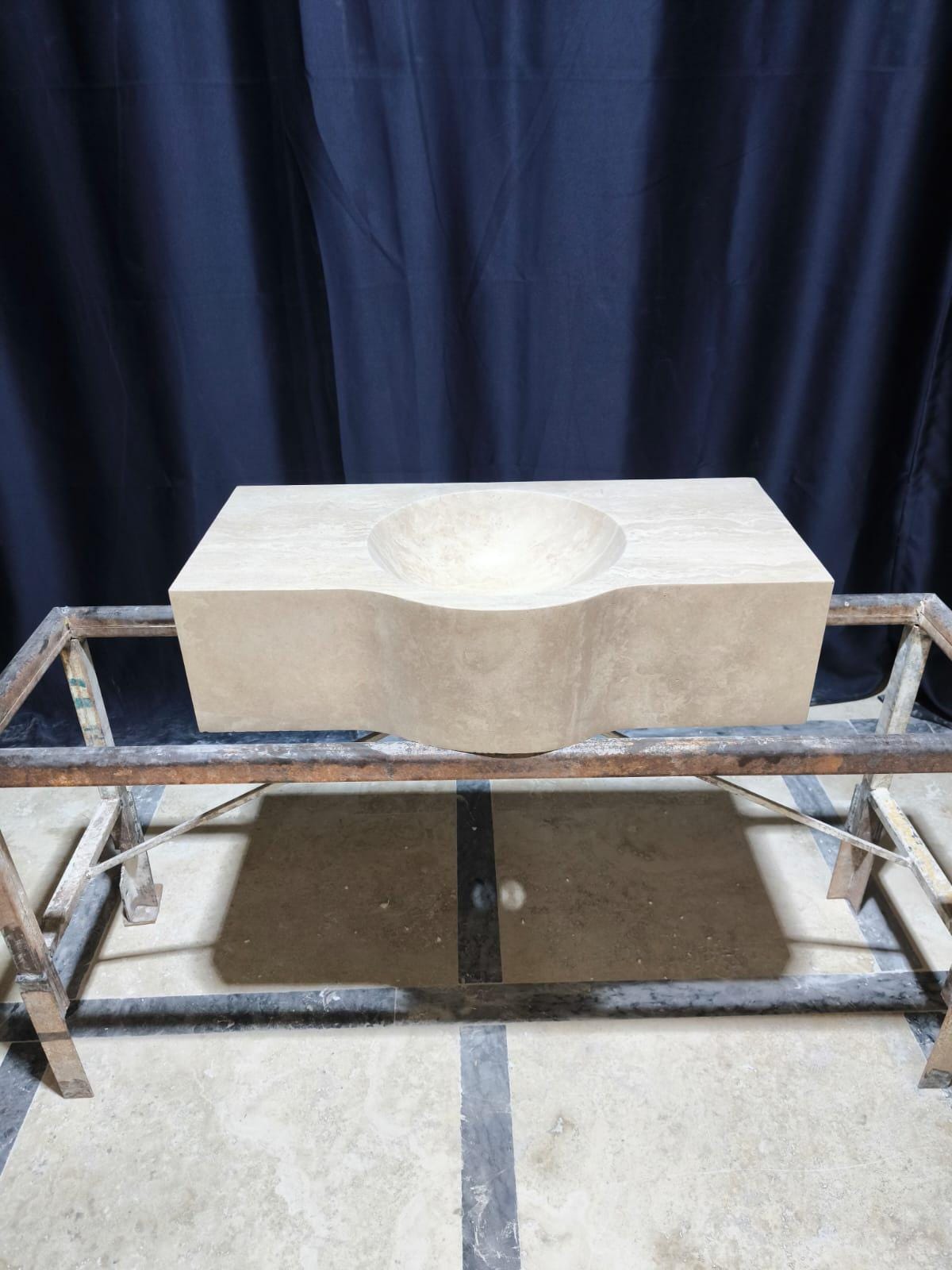 Handmade Travertine Bathroom Sink
