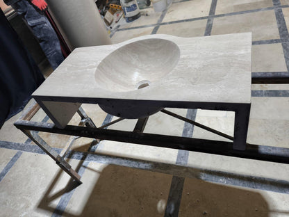 Handmade Travertine Bathroom Sink