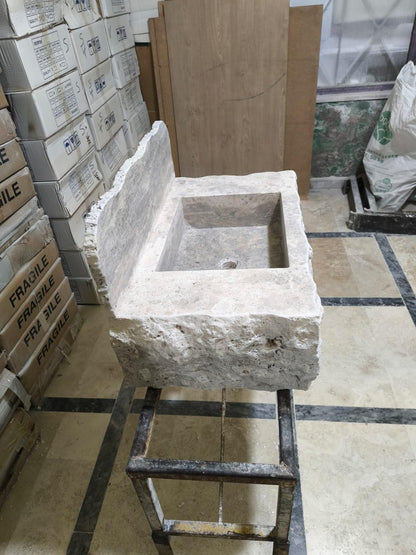 Silver Travertine Bathroom Sink