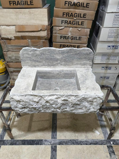 Travertine Sink-Optional Backsplash