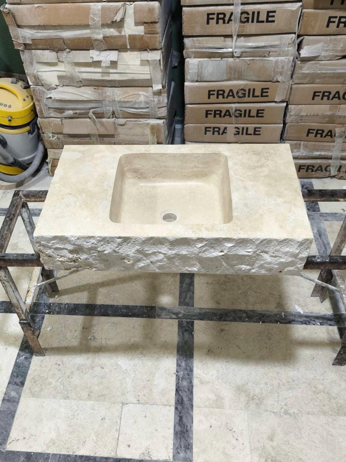 Custom Handmade Travertine Sink