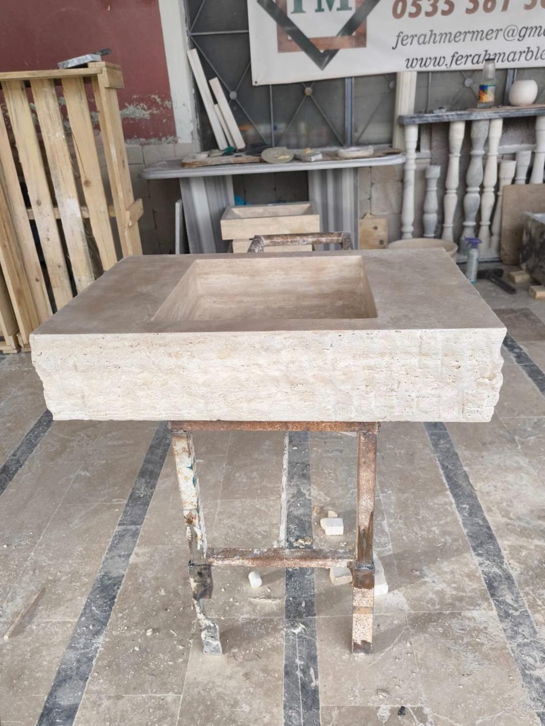 Travertine Rectangular Sink