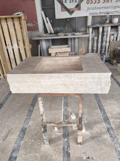 Travertine Rectangular Sink