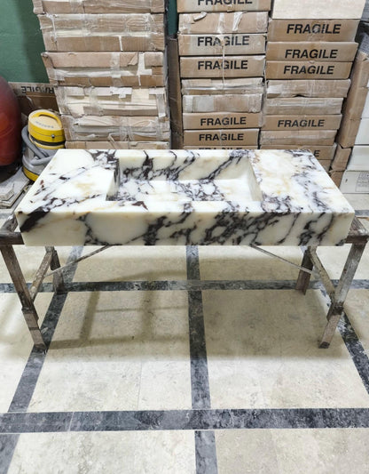 Calacatta Viola Marble Wall-Mounted Sink