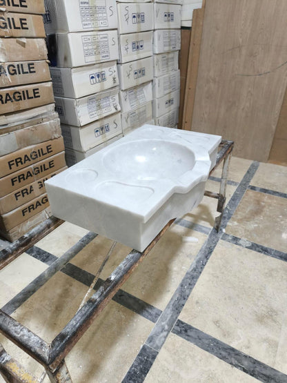 White Carrara Marble Sink