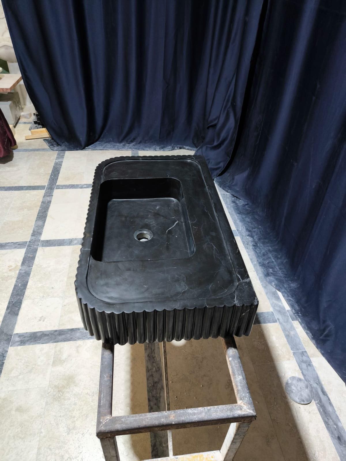 Nero Marquina Fluted Sink