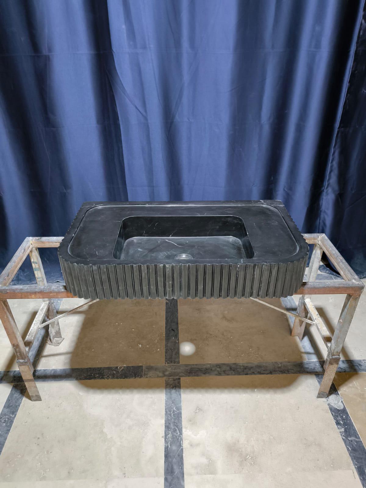 Nero Marquina Fluted Sink