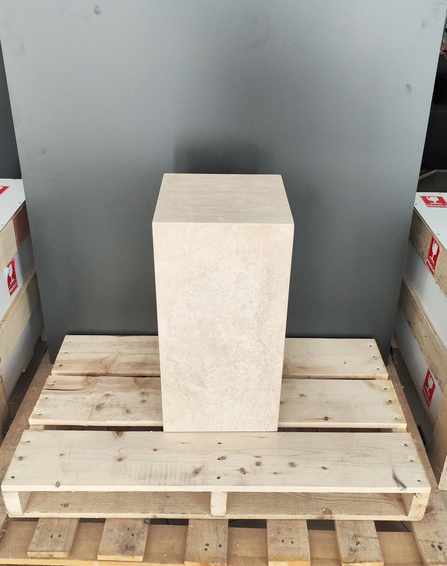 Travertine Plinth Table