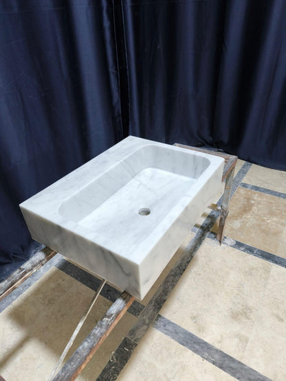 White Carrara Marble Sink