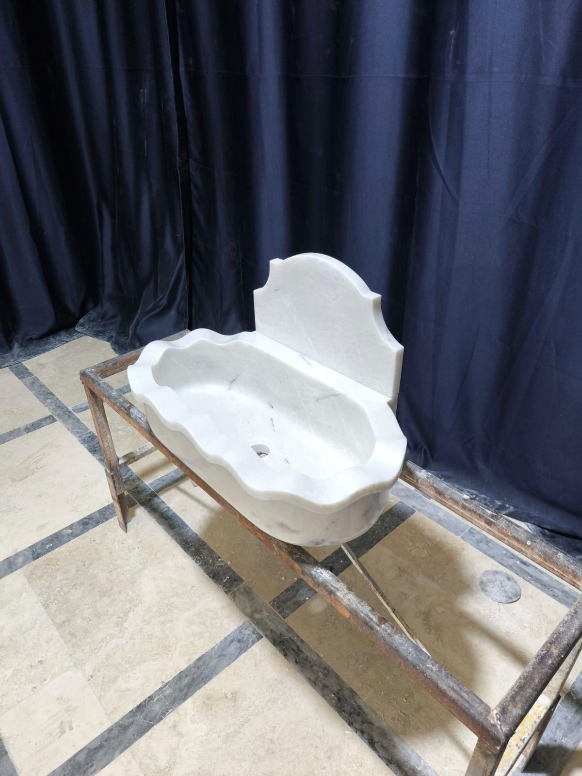 White Carrara Marble Sink