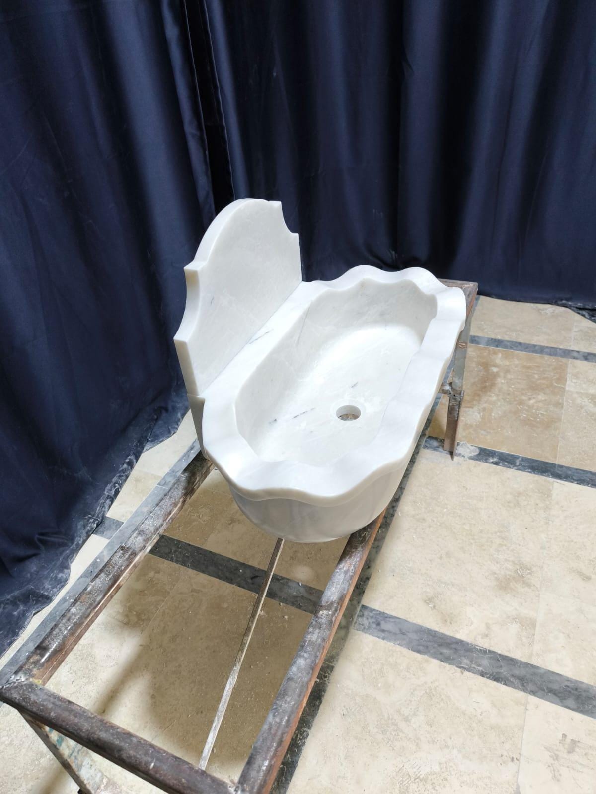 White Carrara Marble Sink