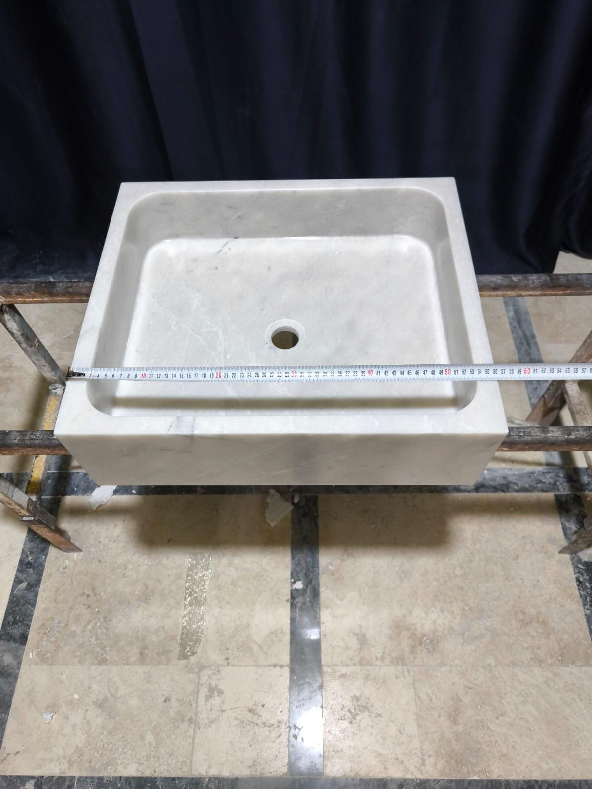 White Carrara Marble Sink