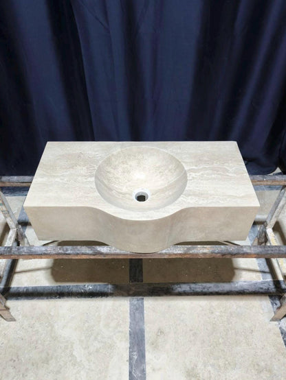 Handmade Travertine Bathroom Sink