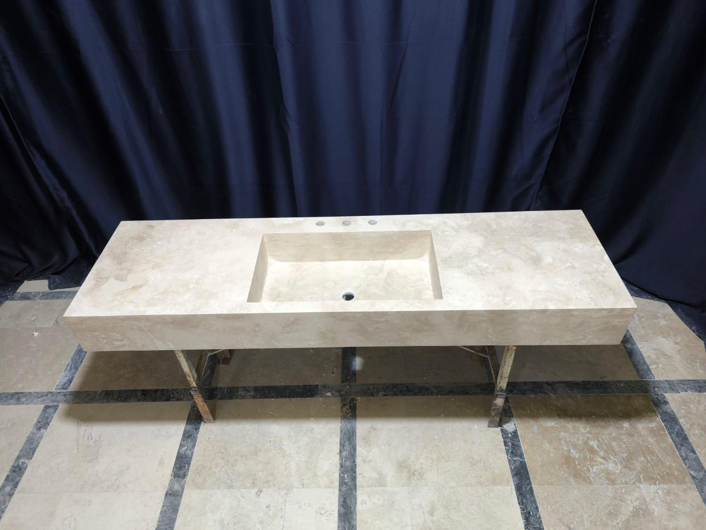 Travertine Rectangular Basin