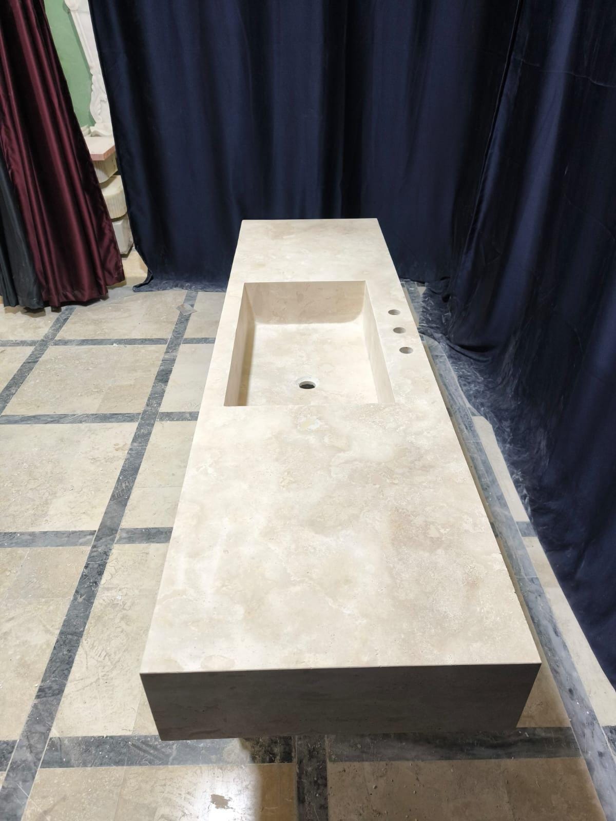 Travertine Rectangular Basin
