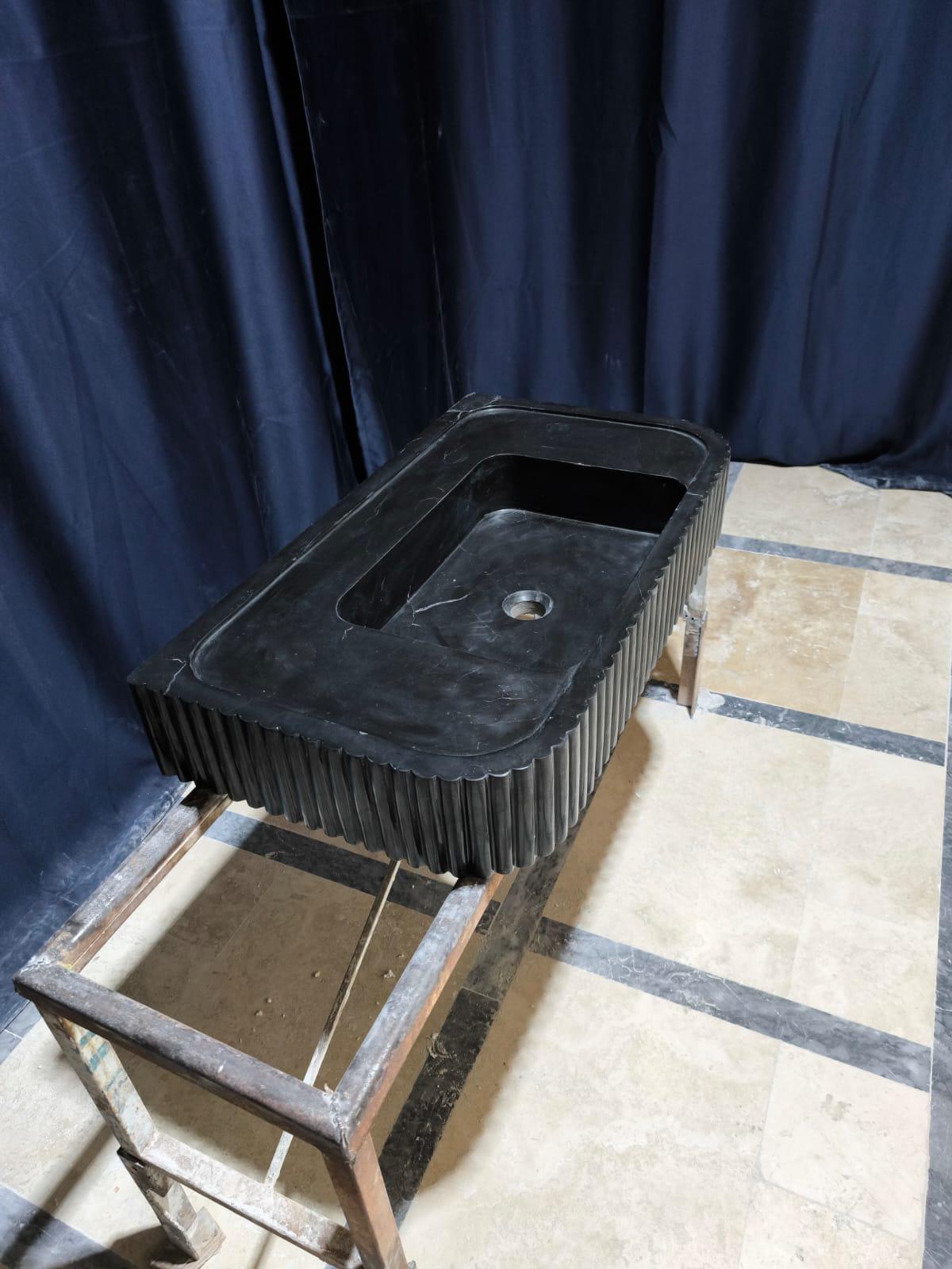 Nero Marquina Fluted Sink