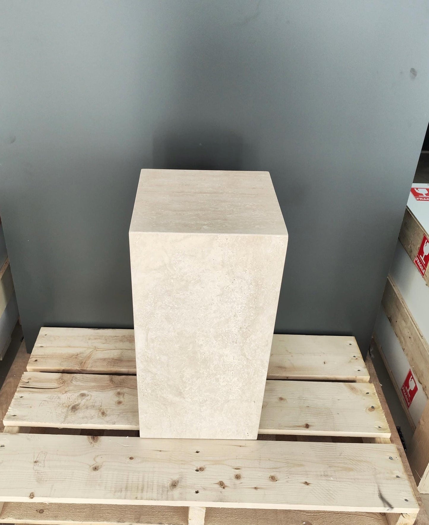 Travertine Plinth Table