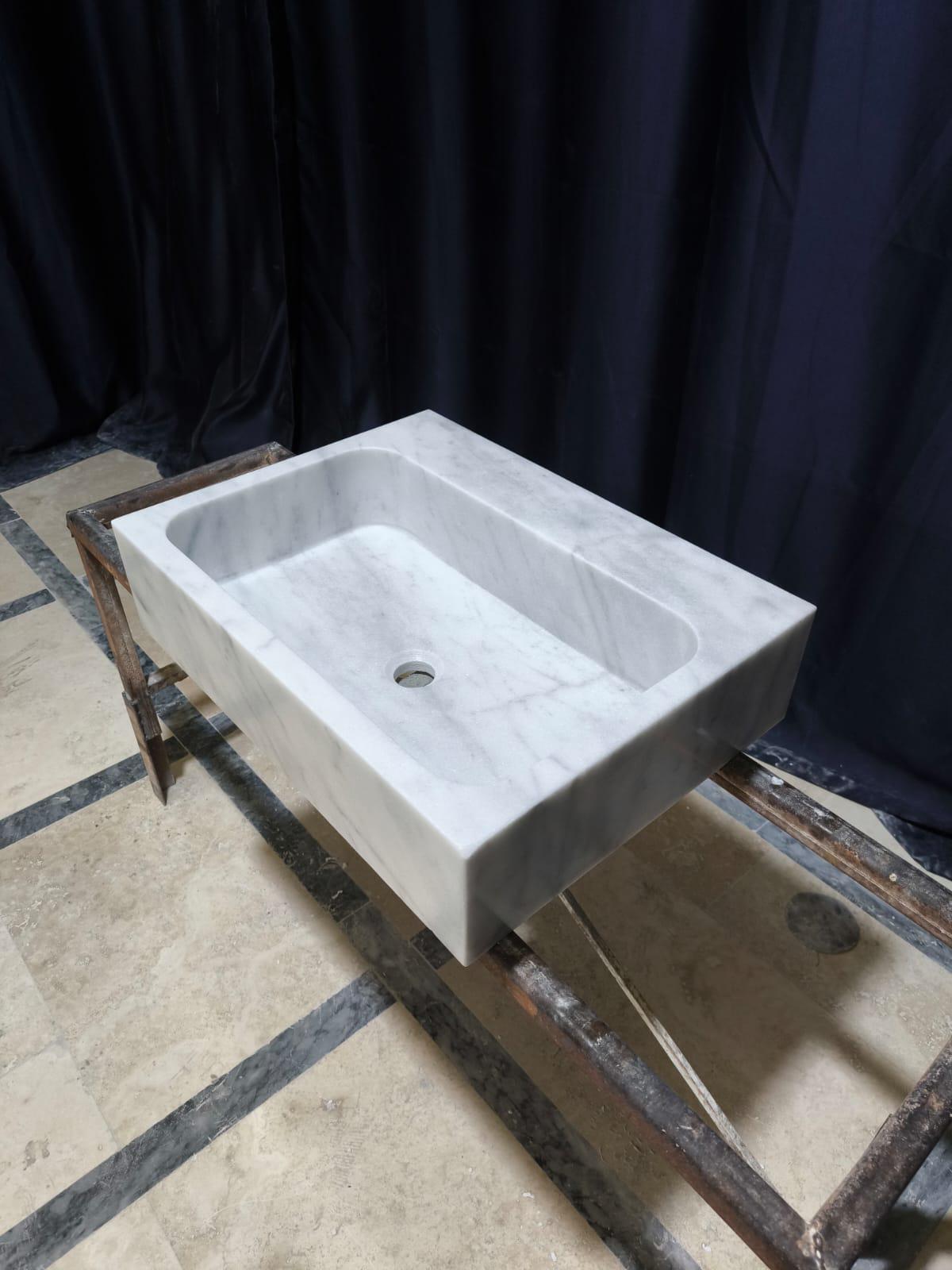 White Carrara Marble Sink