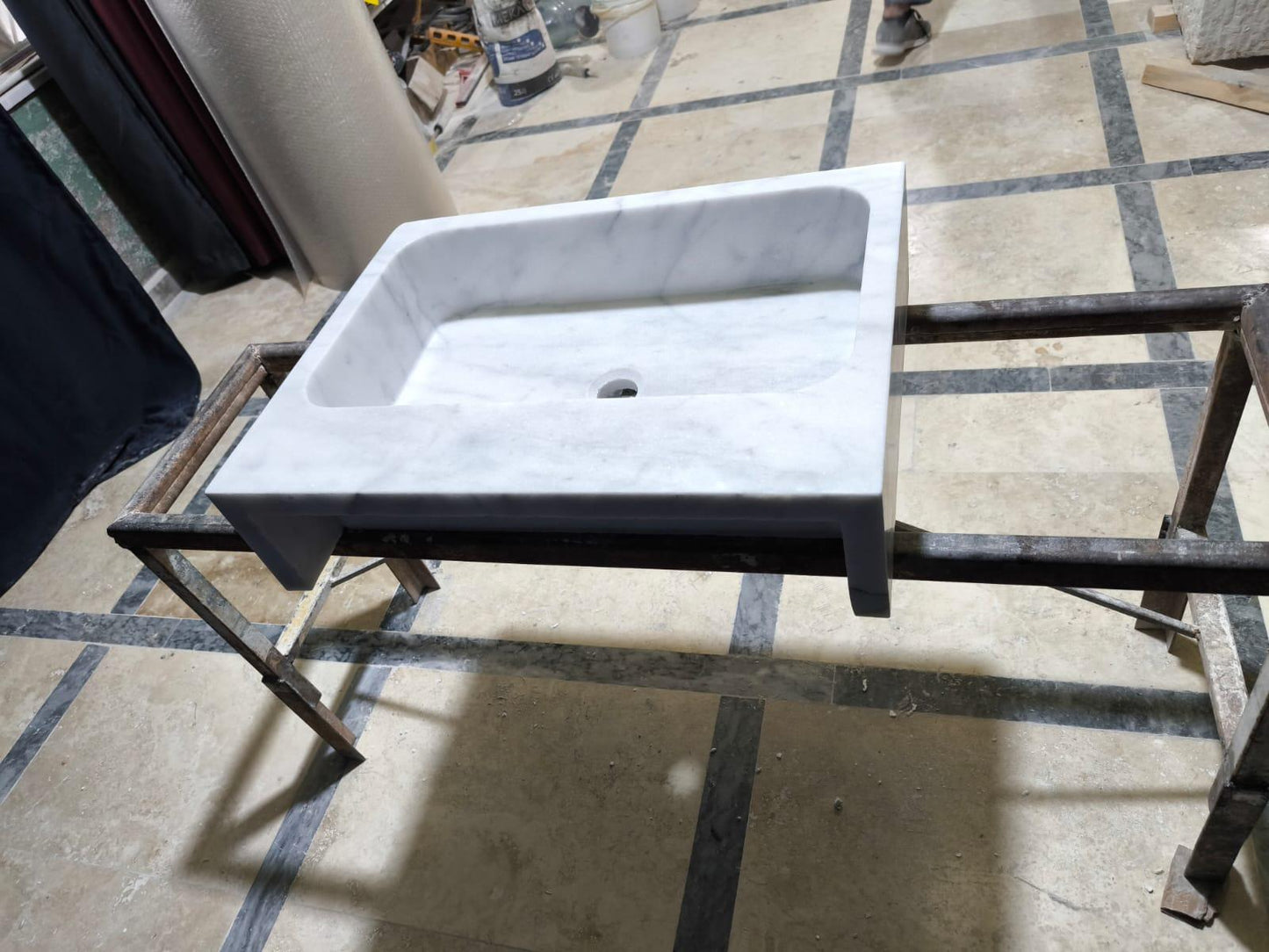White Carrara Marble Sink