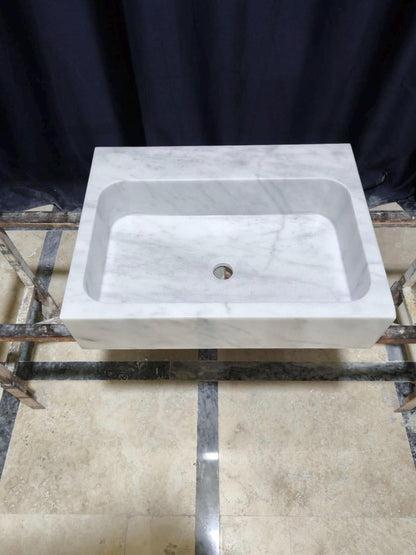 White Carrara Marble Sink
