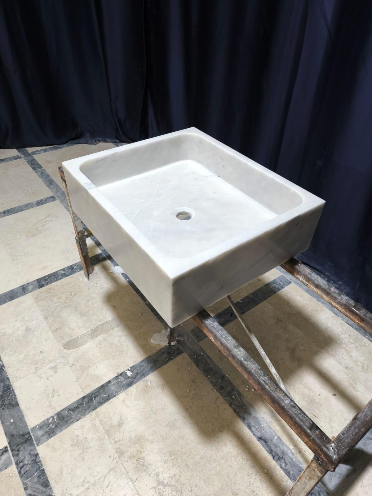 White Carrara Marble Sink