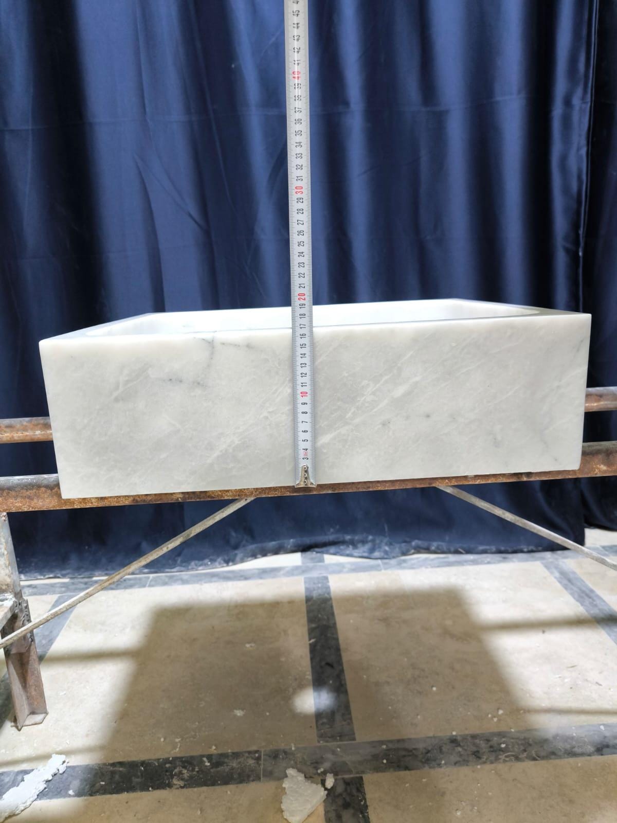 White Carrara Marble Sink