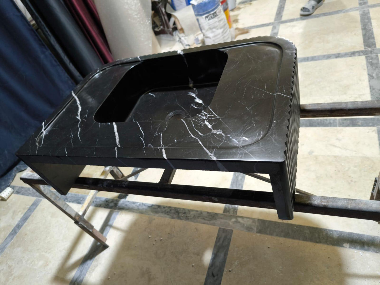 Nero Marquina Marble Sink