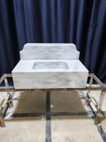 Carrara Marble Sink with Backsplash