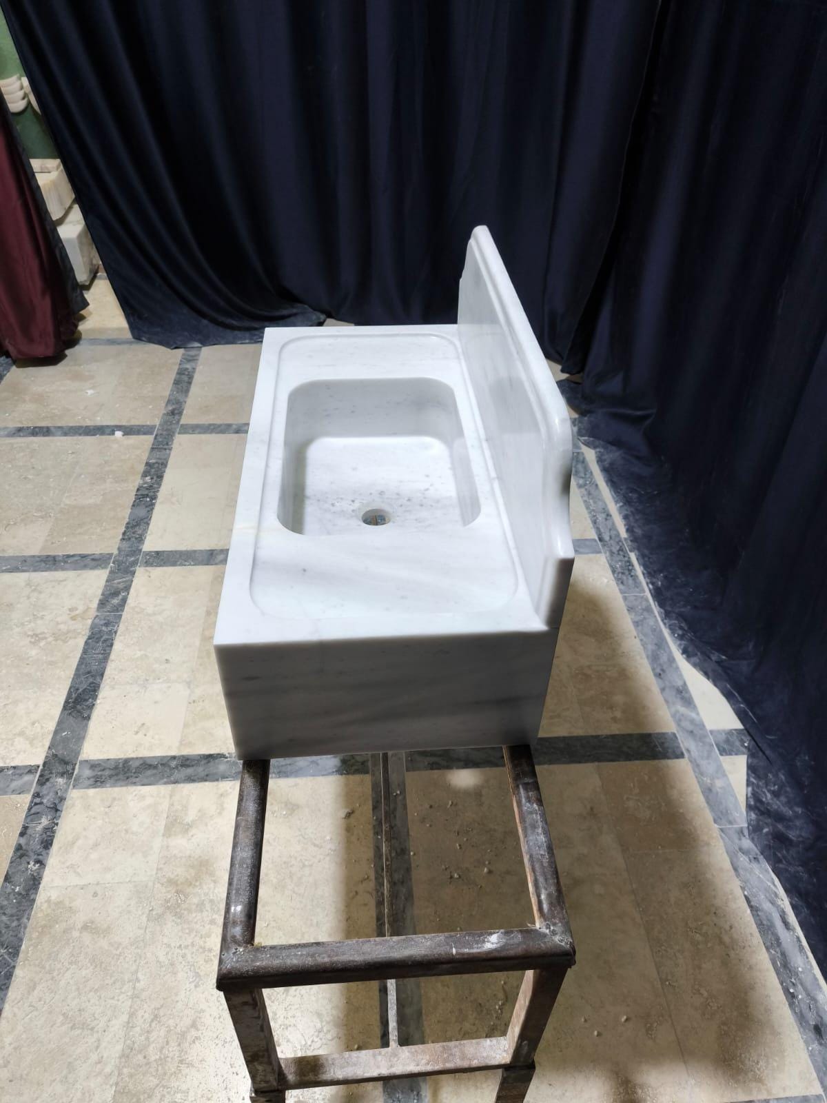 Carrara Marble Sink with Backsplash
