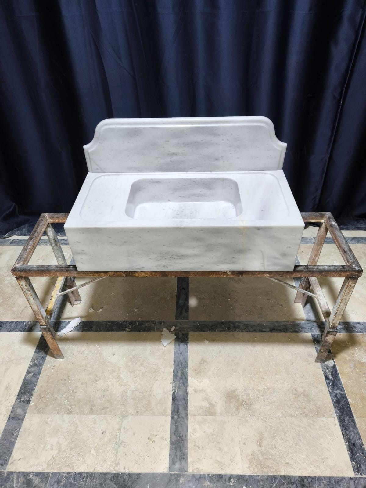 Carrara Marble Sink with Backsplash
