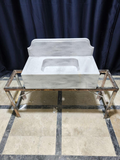 Carrara Marble Sink with Backsplash