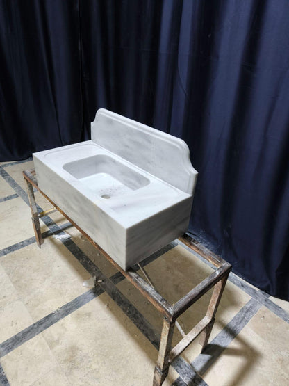 Carrara Marble Sink with Backsplash