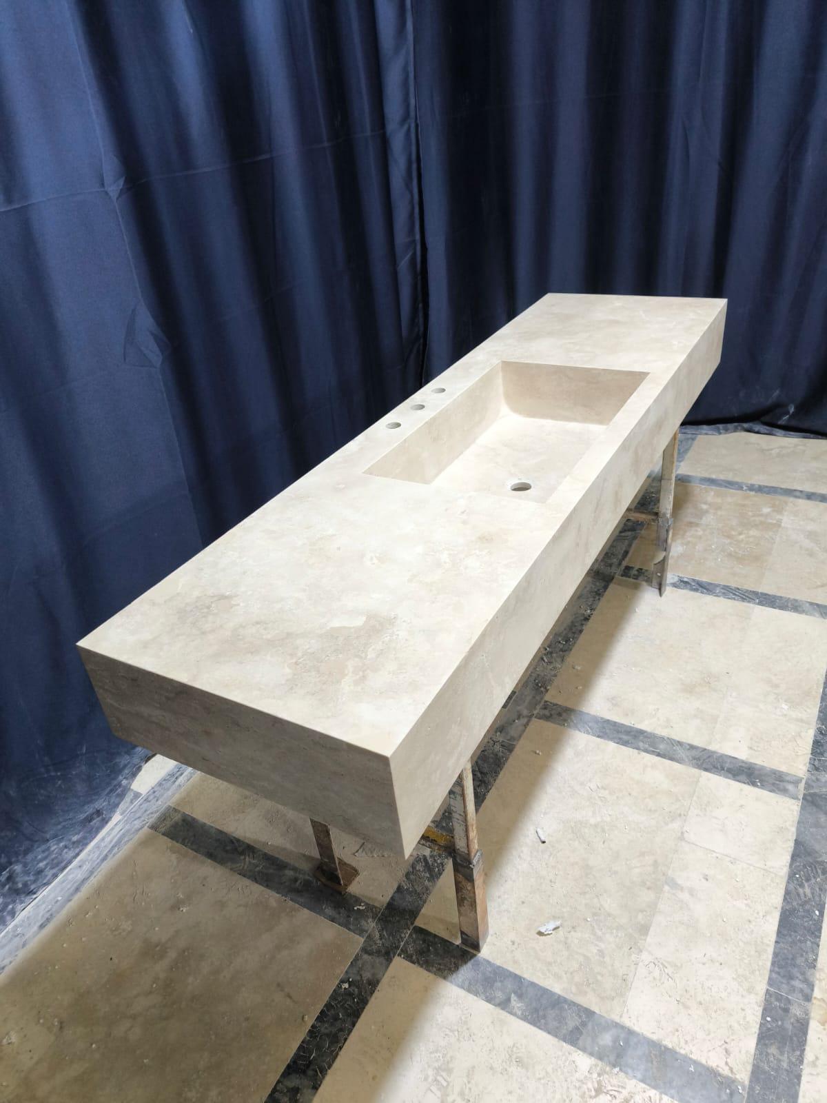 Travertine Rectangular Basin