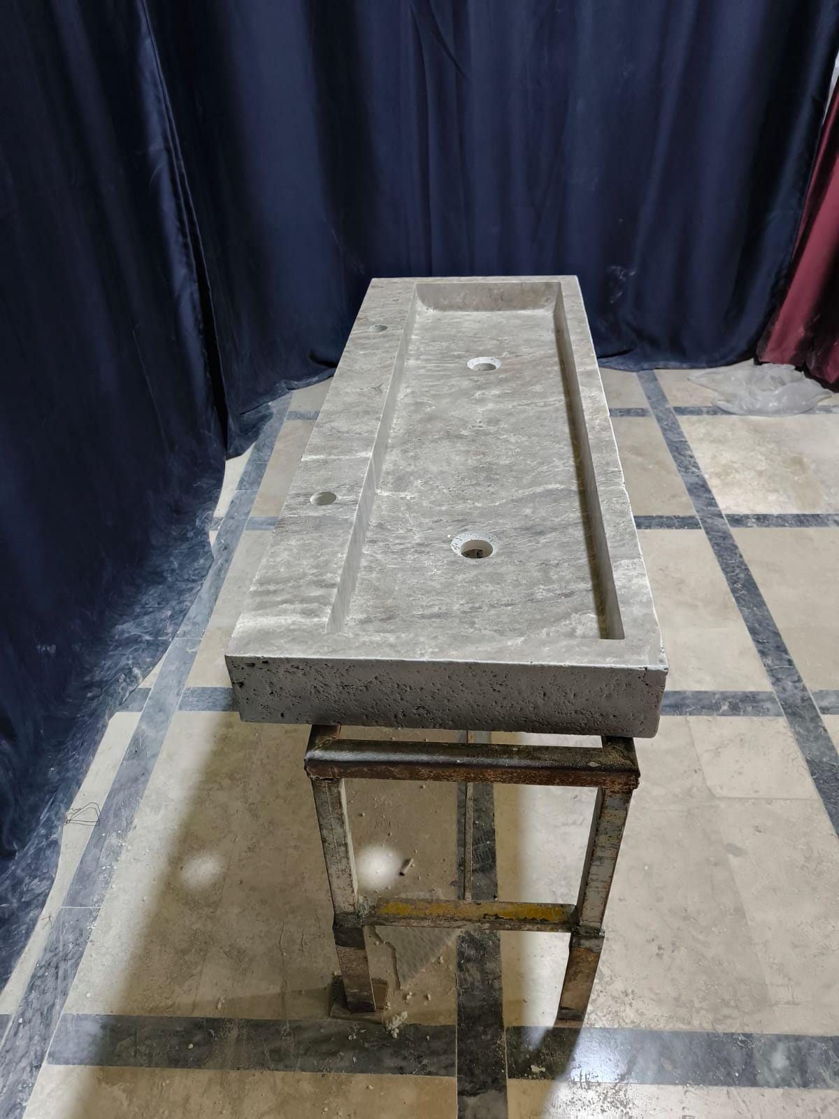 Dounble Silver Travertine Sink