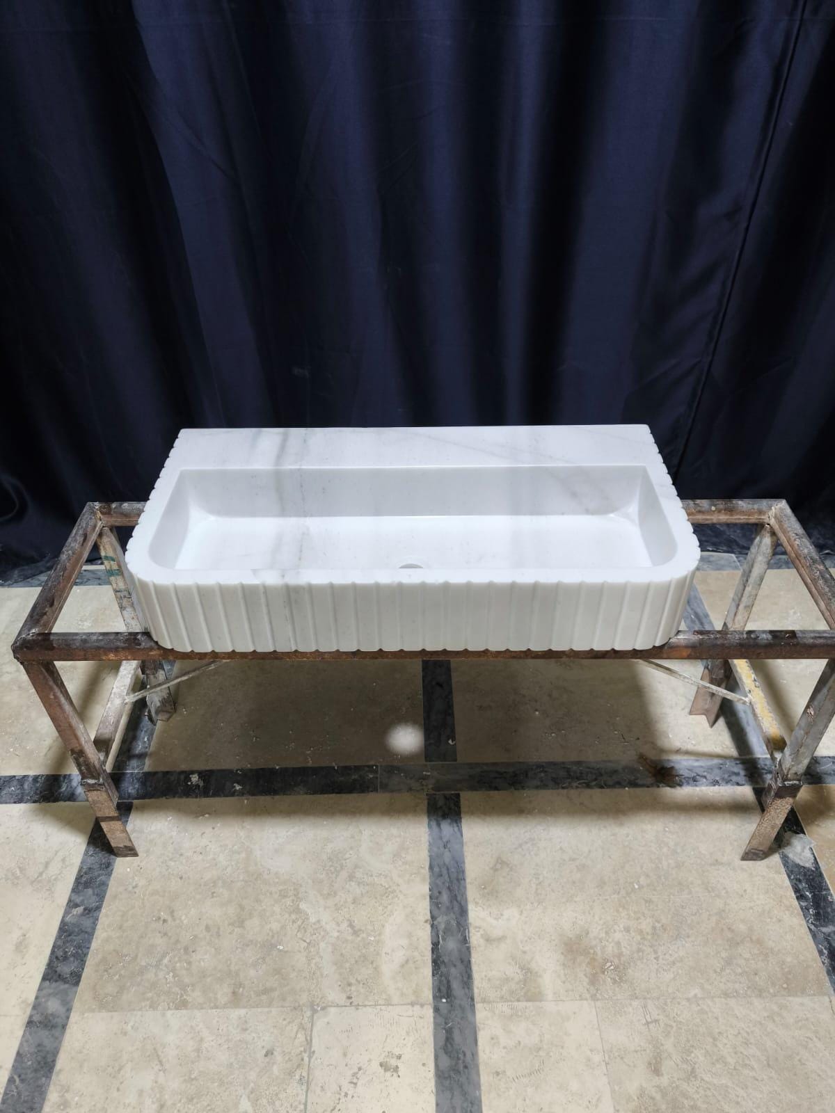 White Carrara Marble Sink