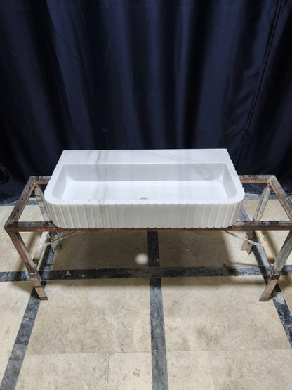 White Carrara Marble Sink