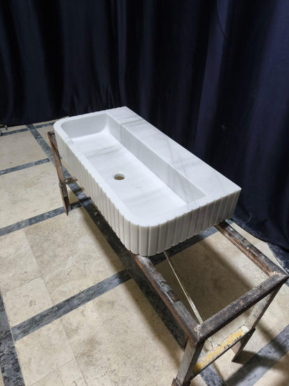 White Carrara Marble Sink