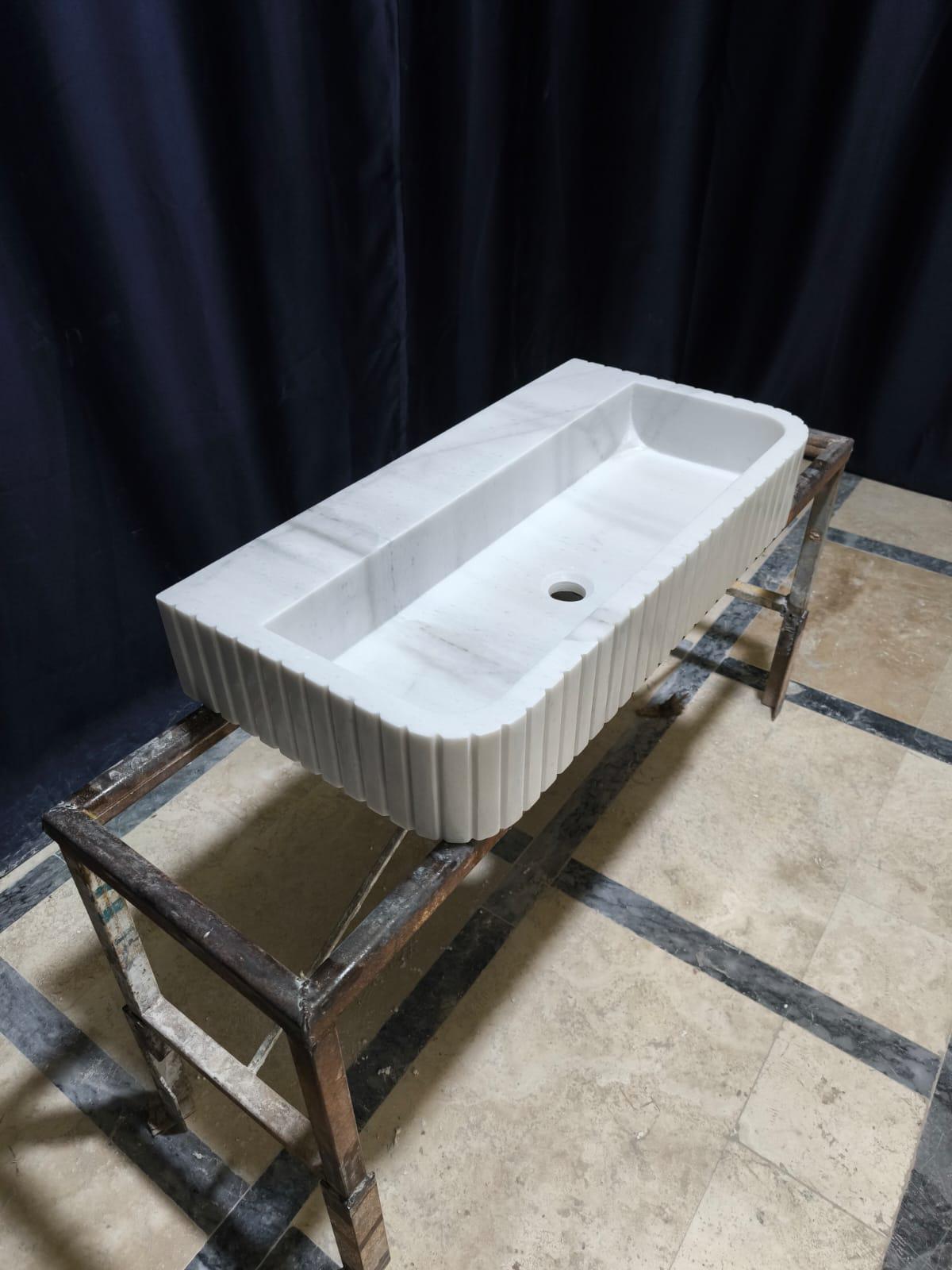 White Carrara Marble Sink