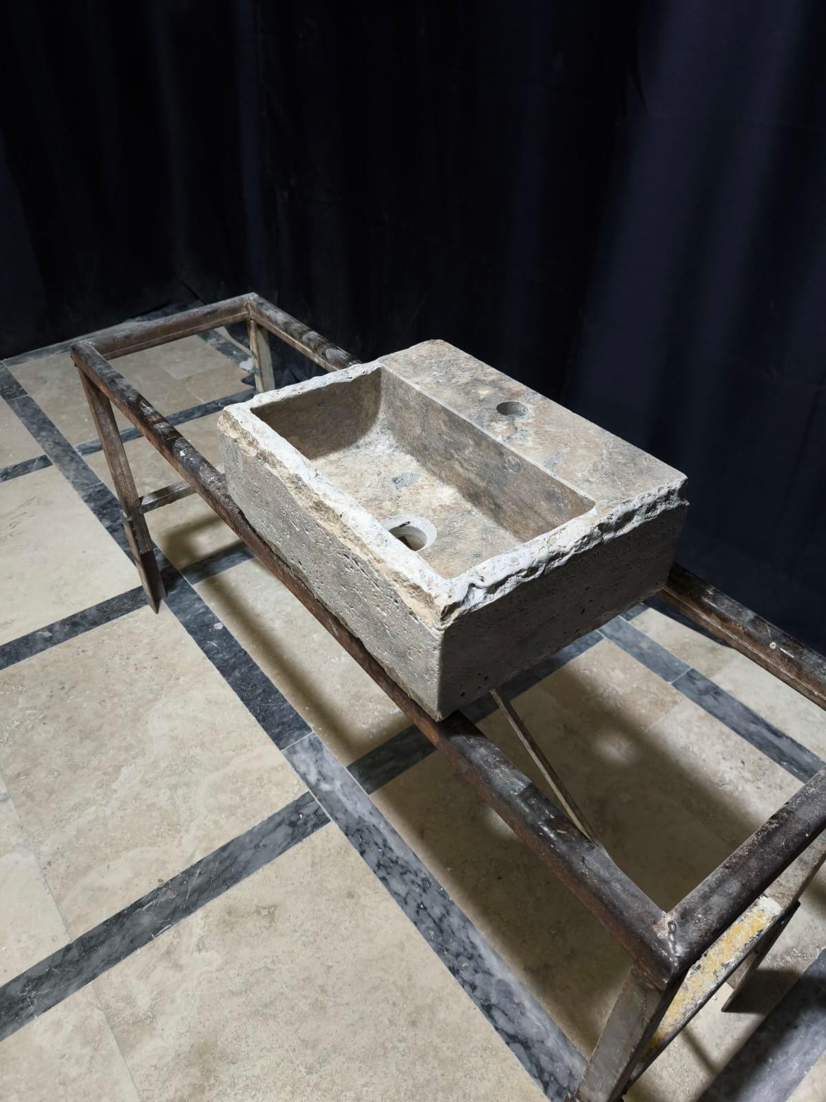 Rustic Silver Travertine Sink
