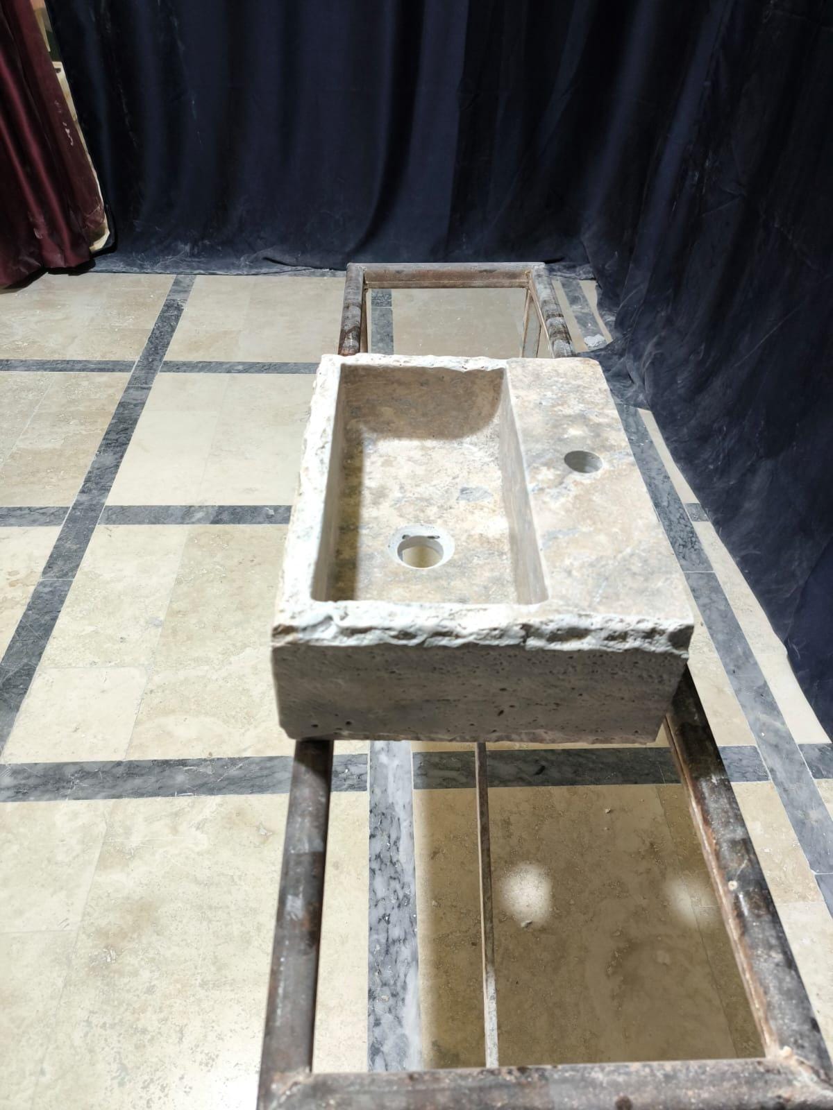 Rustic Silver Travertine Sink