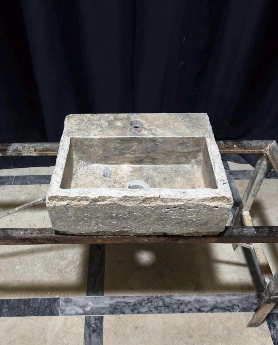 Rustic Silver Travertine Sink