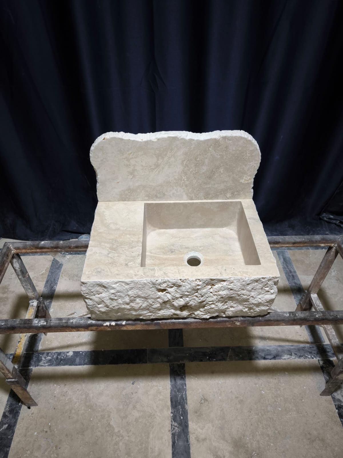 Travertine Sink with Backsplash