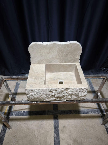 Travertine Sink with Backsplash
