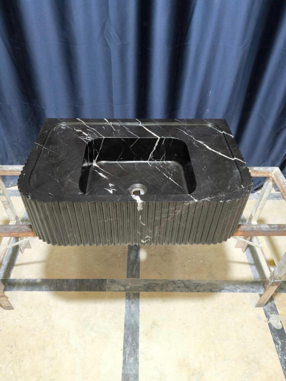 Nero Marquina Marble Sink