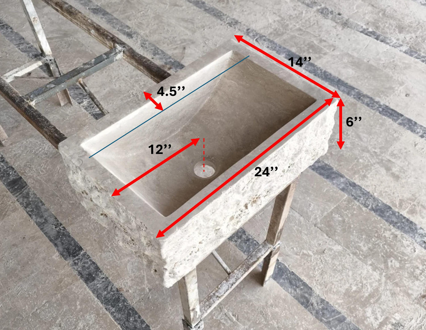 Travertine Rough Chiseled Sink