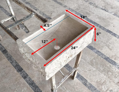 Travertine Rough Chiseled Sink