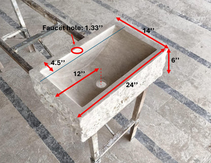 Travertine Rough Chiseled Sink
