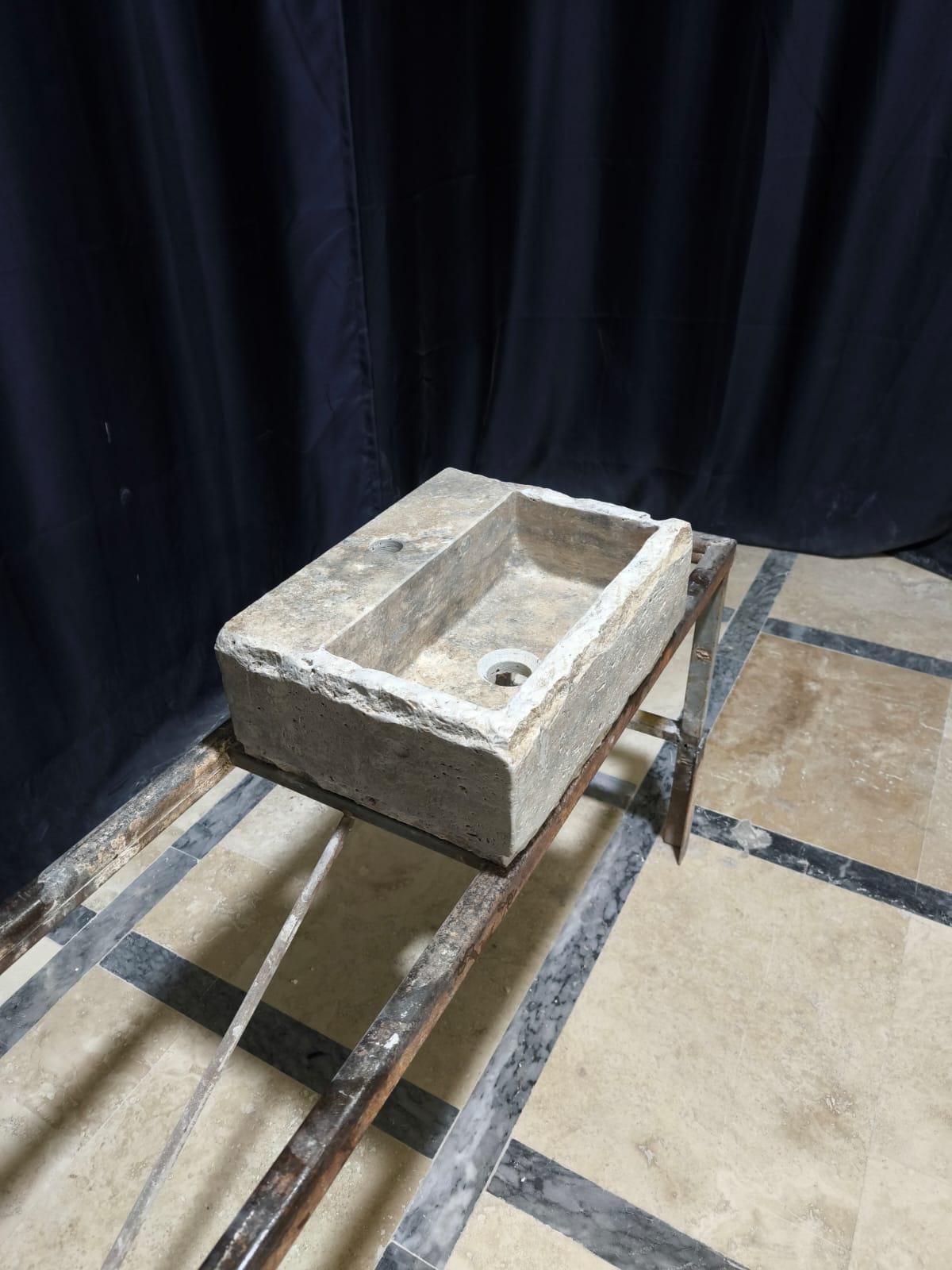 Rustic Silver Travertine Sink