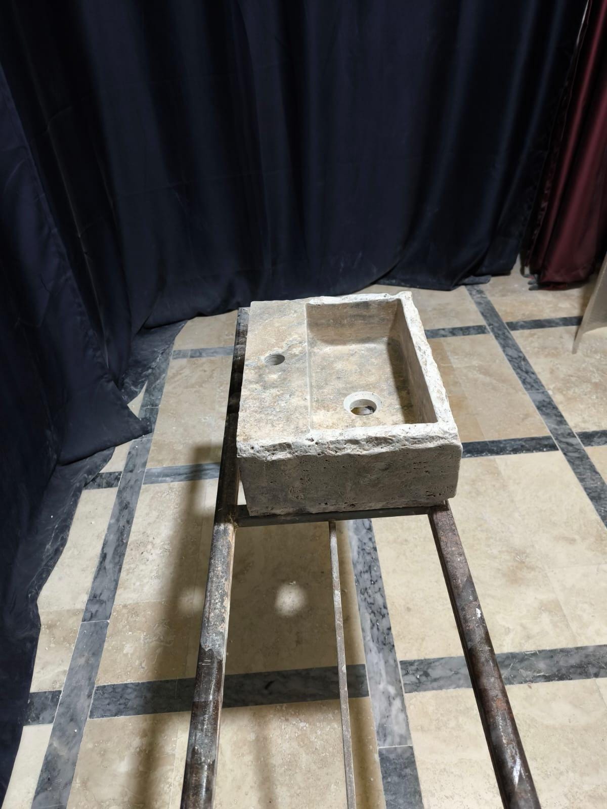 Rustic Silver Travertine Sink
