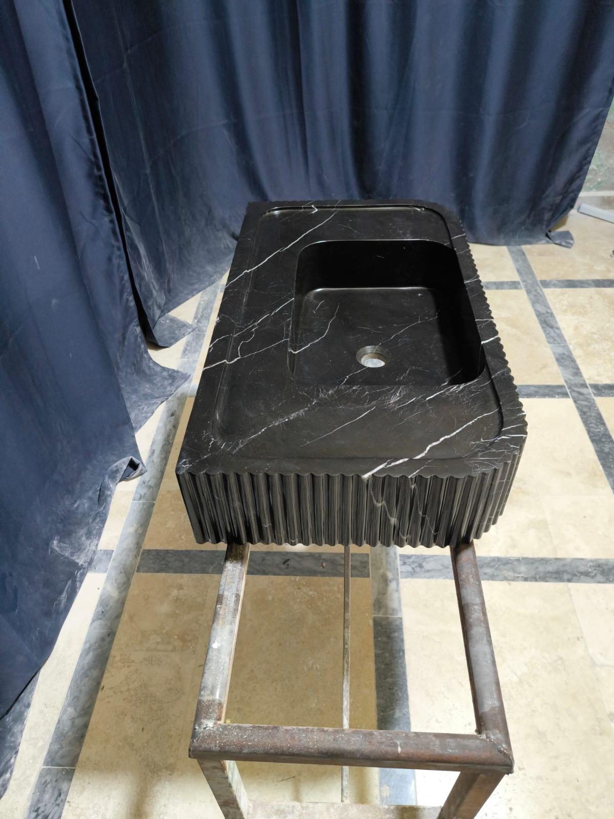 Nero Marquina Marble Sink